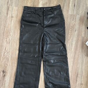 Black Faux Leather Pants